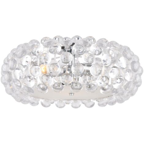 Plafonnier rond perles Therica Reality 3xE14 chromé
