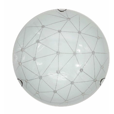 Plafonnier rond ROCK 30 blanc verre métal E27 Candellux