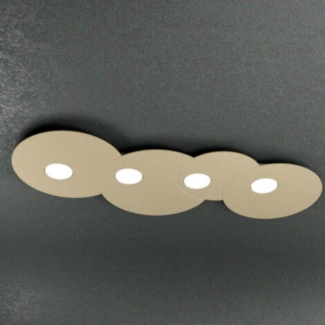 Plafonnier rond Toplight Cloud 4 lumières avec douille GX53, structure couleur sable, design moderne 86x37x3cm