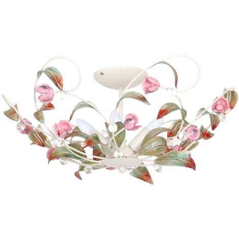 Plafonnier Rose fleurs multicolore 5xE14 15W Luminex