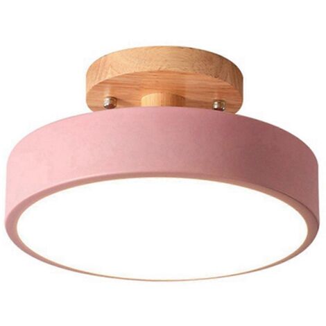 Plafonnier rose moderne à LED de style nordique en bois ---