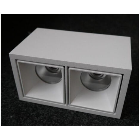 Plafonnier saillie double spot blanc 148x80x90mm LED 2x7.1W 1548lm non-dimmable IP20 Boxy 2 Delta Light