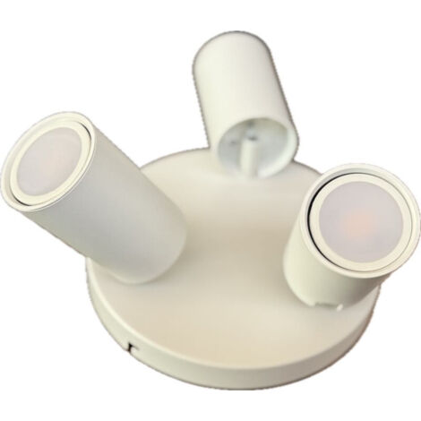 Plafonnier saillie LED 3x6W blanc socle Ø 196mm 3 spots orientables avec lampe GU10 2700K 450lm 230V IK06 IP20 ORION LINE