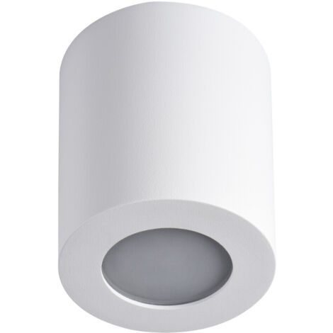 PLAFONNIER SAILLIE ROND POUR 1 AMPOULE GU10 ÉTANCHE IP44 BLANC SOURCING 29241