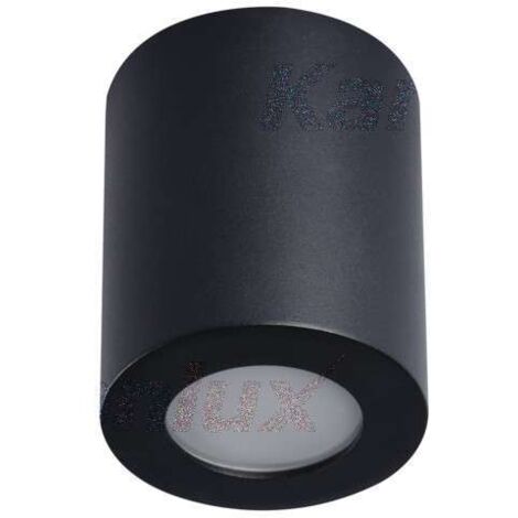 PLAFONNIER SAILLIE ROND POUR 1 AMPOULE GU10 ÉTANCHE IP44 NOIR SOURCING 29240