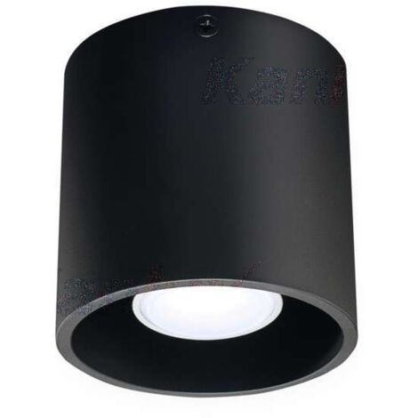 Plafonnier saillie rond pour 1 ampoule GU10 Noir