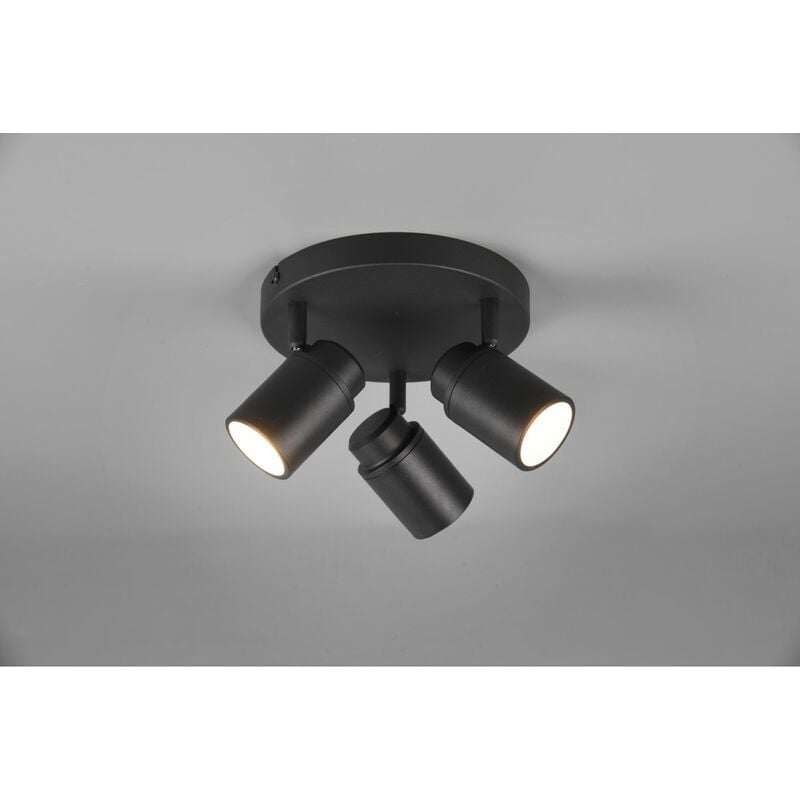 Trio - Spot Rond 3 Spots Orientables Métal Noir Angelo Lighting
