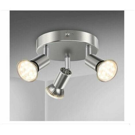 Plafonnier Salle De Bain Led Éclairage Lampe Plafond Sdb Chrome 3 Spots Orientables Ip44 Gu10 Plafonnier De Salle De Bain Litzee