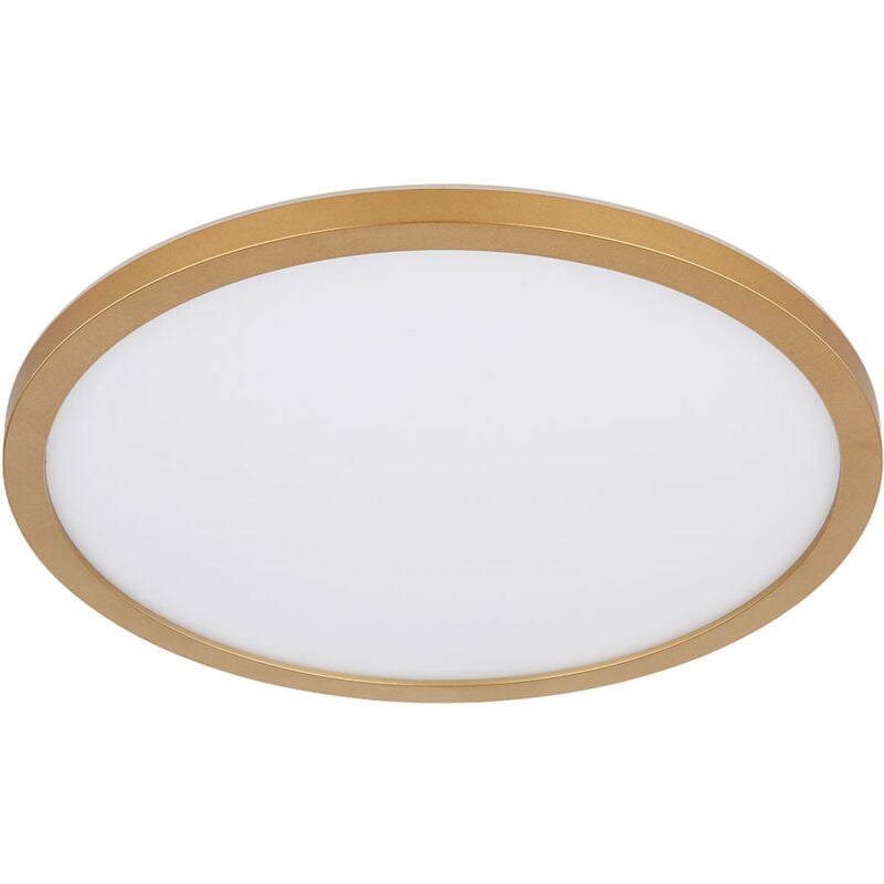 Globo Lighting - Plafonnier salle de bain Plafonnier salon salle à manger, plastique laiton blanc, rétro-éclairage IP44 fonction mémoire dimmable,