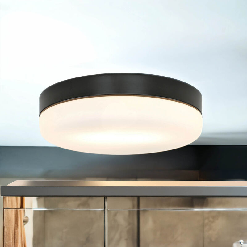 Licht-erlebnisse - Plafonnier salle de bain verre rond 32 cm Licht-erlebnisse - Plafonnier salle de bain verre rond 32 cm