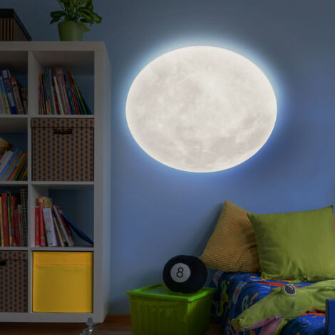 Plafonnier salon lumière plafonnier salle à manger lampe chambre lumière, acrylique blanc, aspect lune dimmable télécommande, LED 22W 2460Lm 3000K blanc chaud, H 40 cm