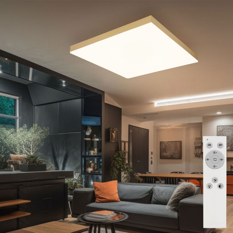 Globo - Plafonnier salon lumière salle à manger lampe plafonnier couloir lumière, télécommande dimmable cct veilleuse-/mémoire, 1x led 24W 1600Lm