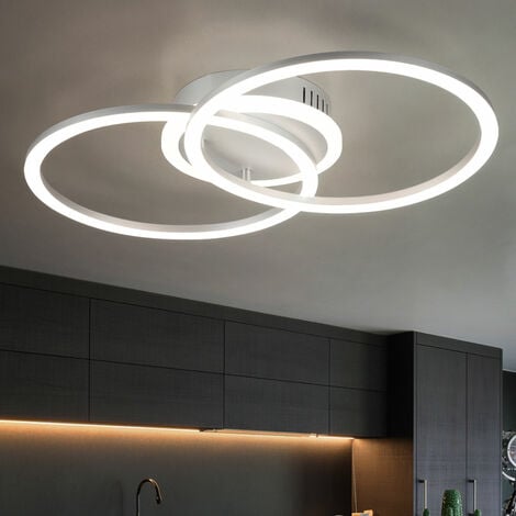 Plafonnier salon moderne plafonnier LED plafonnier chambre interrupteur variateur, fonction mémoire 3 flammes, métal moderne couleur titane, 1x LED 25W 2600Lm 3000K, HxLxP 7x30x30cm