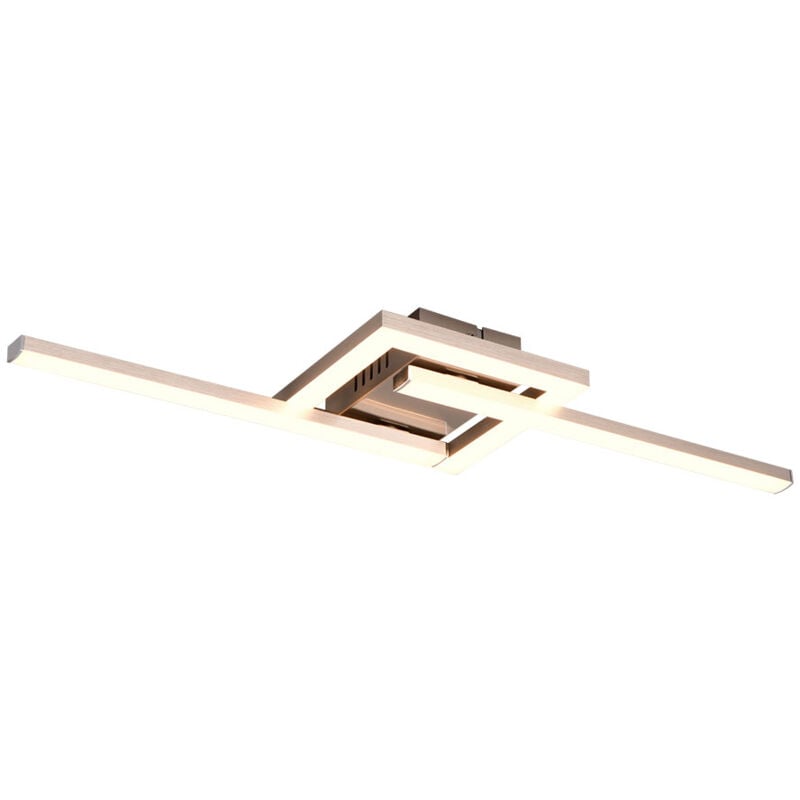 Plafonnier Salon Plafonnier Chambre à coucher Salle à manger, métal nickel mat, éléments mobiles, led 17W 1860Lm 3000K blanc chaud, l 54 cm