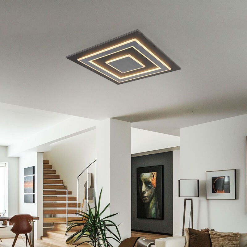 Globo Lighting - Plafonnier salon plafonnier led fonction mémoire mdf gris clair