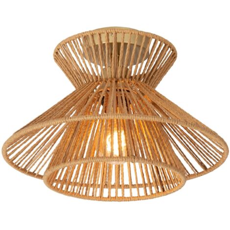 Plafonnier scandinave papier bois TASMAN E27 Lucide