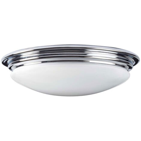Plafonnier SDB rond 35,6cm GX53 5,7W Elstead chrome