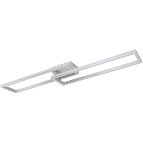 Plafonnier semi-encastré à LED intégré, gris argenté, 2 LED à intensité variable, 2 700-6 500 K, télécommande et minuterie.