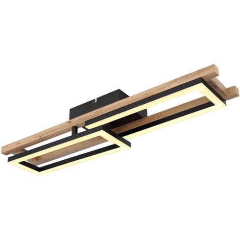 Plafonnier semi-encastré à LED intégré noir mat 2x LED 3000K