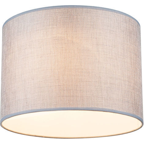 Plafonnier sommeil chambre textile abat-jour lampe spot gris Globo 24689D
