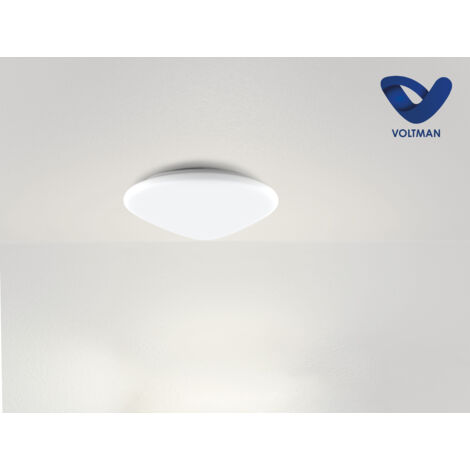 Plafonnier spécial Salle de Bains IP44 (21cm 12W 960lm 4000K) - Blanc - Voltman