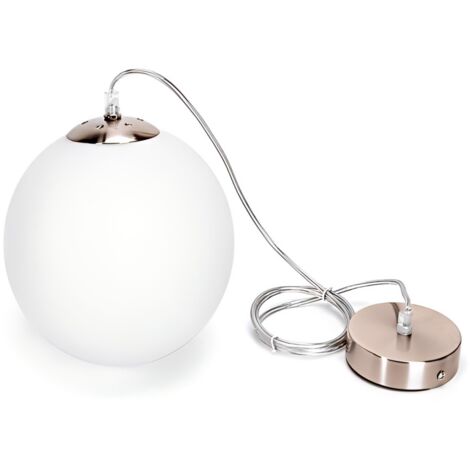Plafonnier sphérique en verre opalin E27, style moderne et épuré, pour chambre et restaurant (ampoule non incluse)