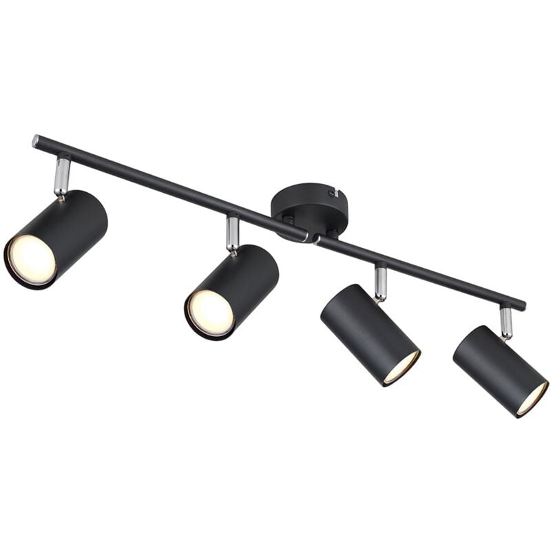 Plafonnier Spot 4 flammes Plafonnier blanc Plafonnier salon avec spots orientables, métal, 4x GU10, LxlxH 56x6x12