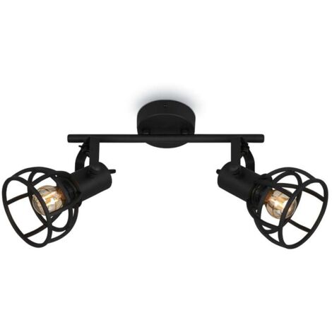 Plafonnier Spot BRILONER LEUCHTEN KORBO BLACK, 25 W, IP20, noir, métal, excl. 2x E14, 30 x 11 x 24 cm