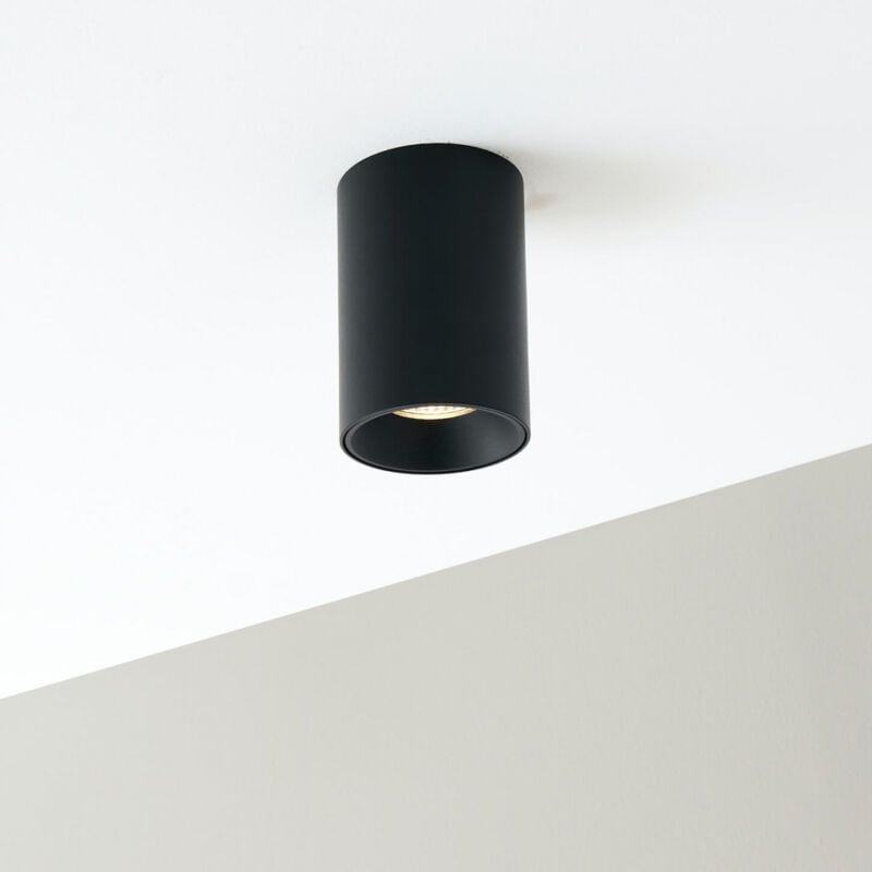 Plafonnier spot cylindrique noir led - Ezzio