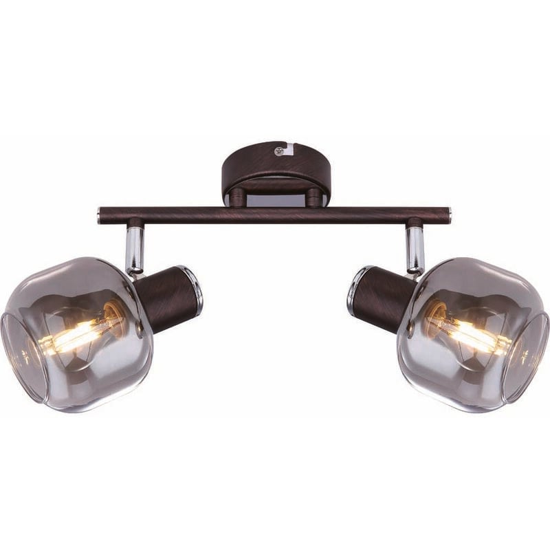 Globo - Plafonnier Luminaire Métal Bronze Chrome Verre Spots Salon Mobile Chambre