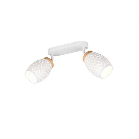 Plafonnier spot lampe spot métal blanc E14 orientable L 28 cm