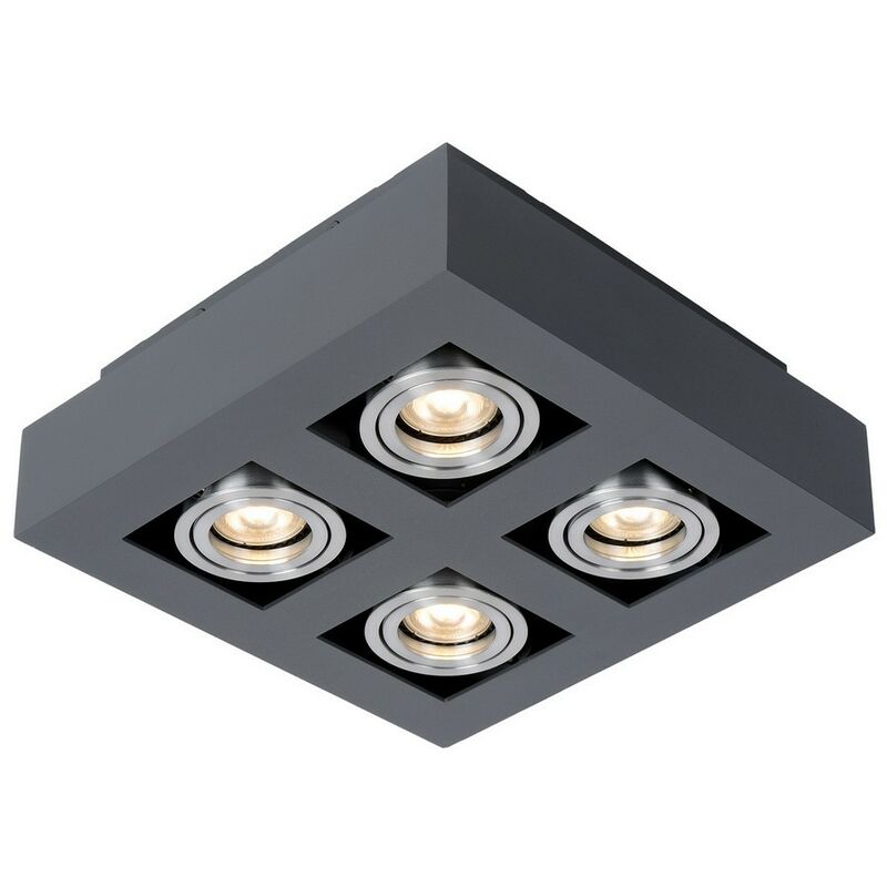 Italux - Casemiro - Luminaire moderne en aluminium noir à 4 lumières, GU10