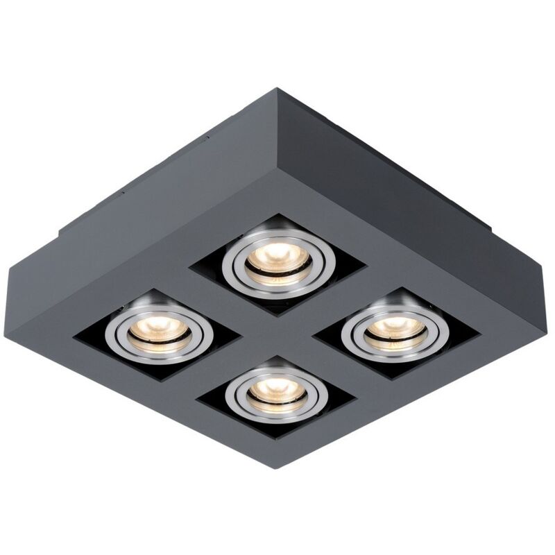 Casemiro - Luminaire moderne en aluminium noir à 4 lumières, GU10 - Italux
