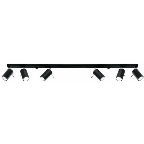 Plafonnier Spot Orientable Noir pour 6 Ampoules GU10 - SILAMP