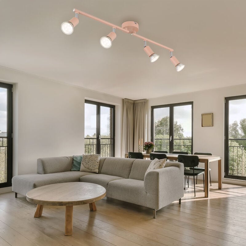 Plafonnier spot plafonnier lampe de salon orientable 4 flammes L60cm