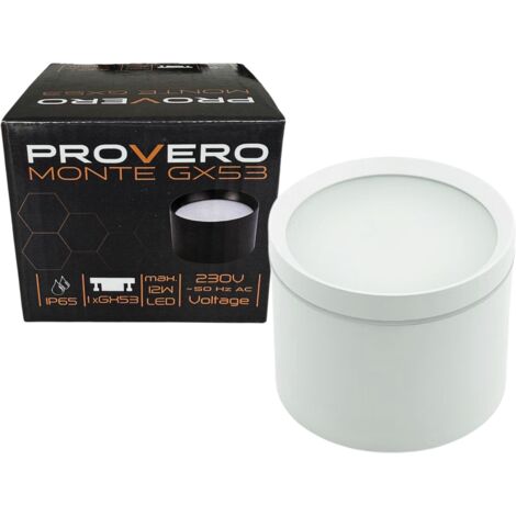 Plafonnier spot saillie MONTE blanc Ø8cm GX53 IP65