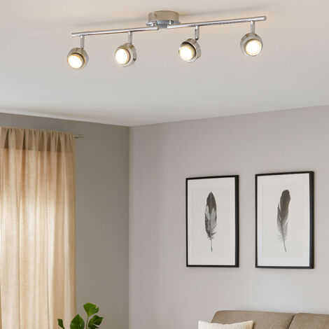 Plafonnier Spot silencieux Plafonnier LED, avec spots mobiles, 4x5W 4x360lm 3000K, LxH 65x14,5 cm
