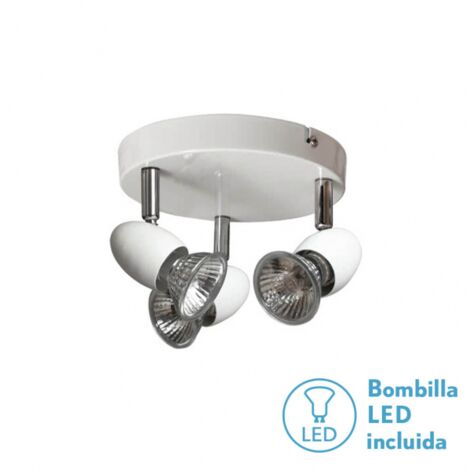 Plafonnier Spot Sonora Blanc 3xGU10 avec Ampoules (Ø17x13cm)