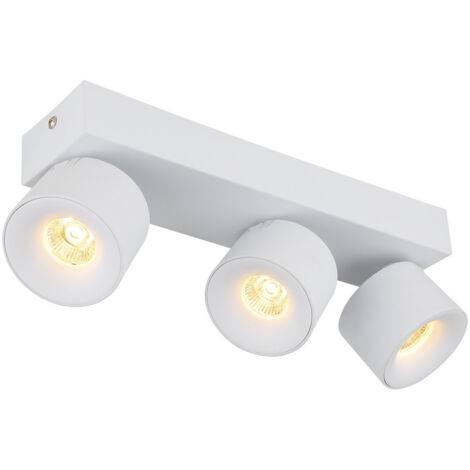 Plafonnier spot strip spot spot LED orientable blanc mat à 3 lampes
