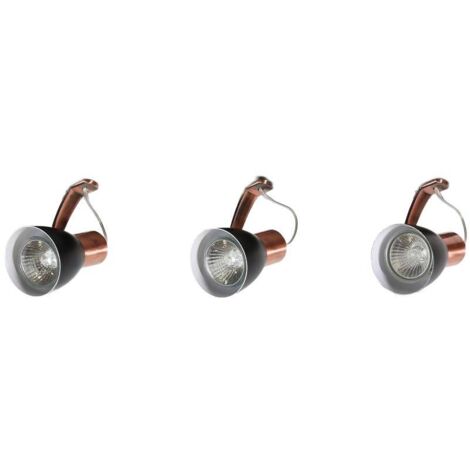 Plafonnier spots Candellux Markus 3xGU10 noir/cuivre