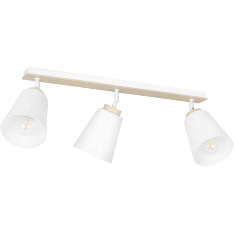 Plafonnier spots Emibig Atlas 3 3xE27 blanc bois 90cm
