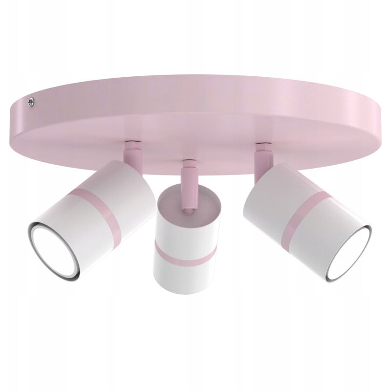 Plafonnier, spots orientables, Gu10, rose poudré