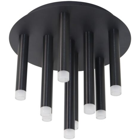 Plafonnier spots Polux GLAM noir 9xG9 alu 30x30 cm