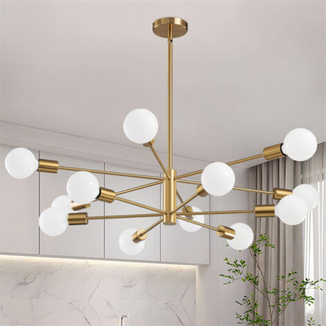 Plafonnier Spoutnik 12 têtes, lustre, ampoule non incluse, luminaire pour cuisine, chambre, salon, hauteur réglable
