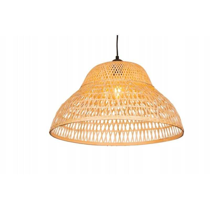 Plafonnier suspendu en bambou BOHO en rotin et bois pour loft