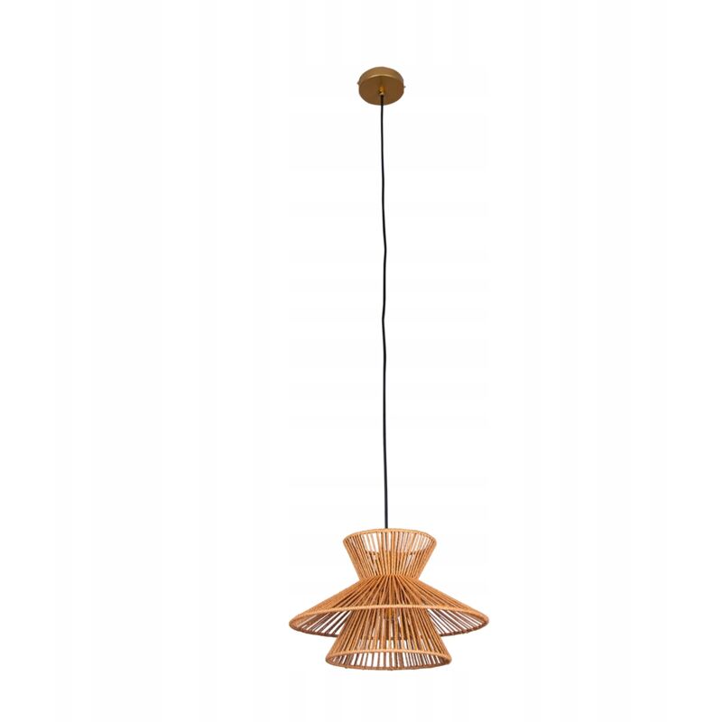 Plafonnier suspendu en bambou BOHO en rotin et bois pour loft