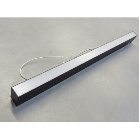 Plafonnier suspendu Linéaire LED 40W noir longueur 1200mm 3000K 3000lm 230V dimmable 0-10V diffuseur opale 48° IP20 PURE