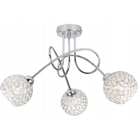 PLAFONNIER SUSPENDU LUSTRE CRISTAL CHROME LED