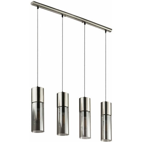 Plafonnier suspension cylindre de verre spot fumée salon salle à manger lampe suspendue Globo 21000-4HN