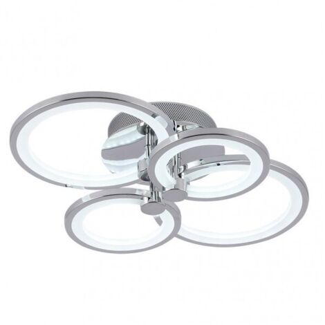 plafonnier sydney 76w 3000-4000-6500k chrome 13,5x55x41 cm 10260lm dimmable, mémoire et télécommande